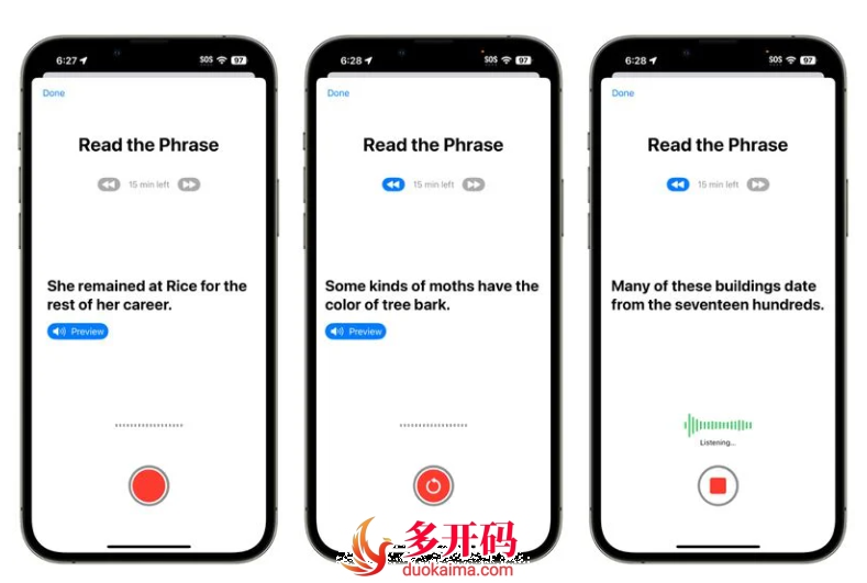 苹果 iOS 17 迎来多项辅助功能更新:iPhone 可复制你的声音